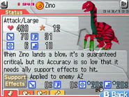 the stats screen for zino. he has the worst accuracy in the game